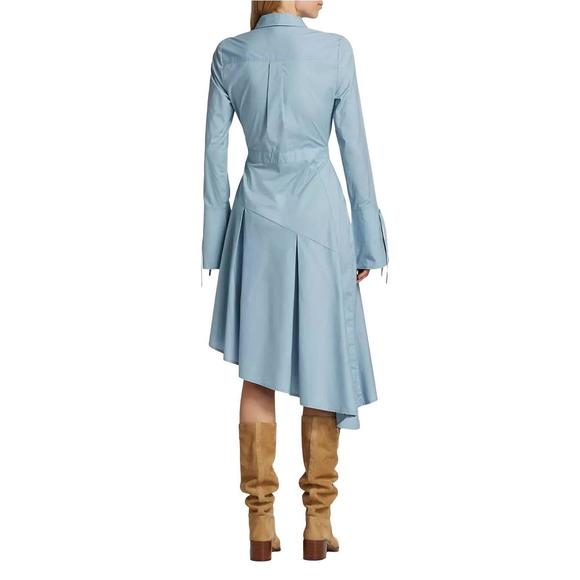 NEW DEREK LAM 10 CROSBY maddison long sleeve midi dress in denim - Picture 3 of 6